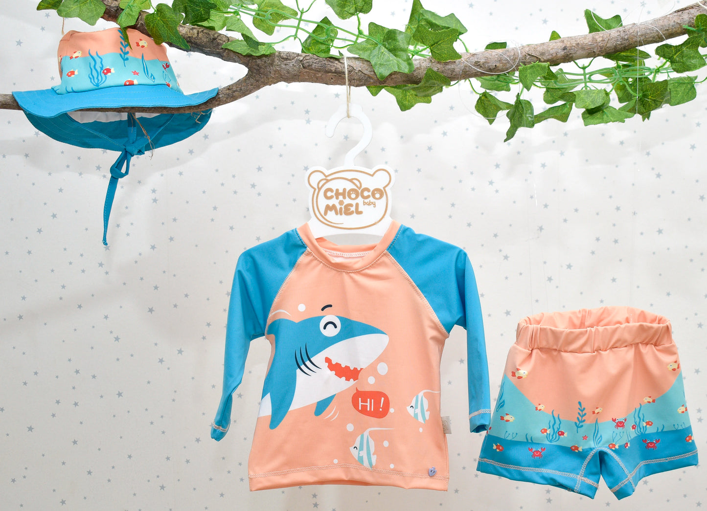 Vestido de baño tiburón niño